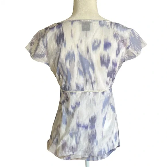 Calvin Klein top womens small shirt purple white lightweight short sleeve - Picture 2 of 5